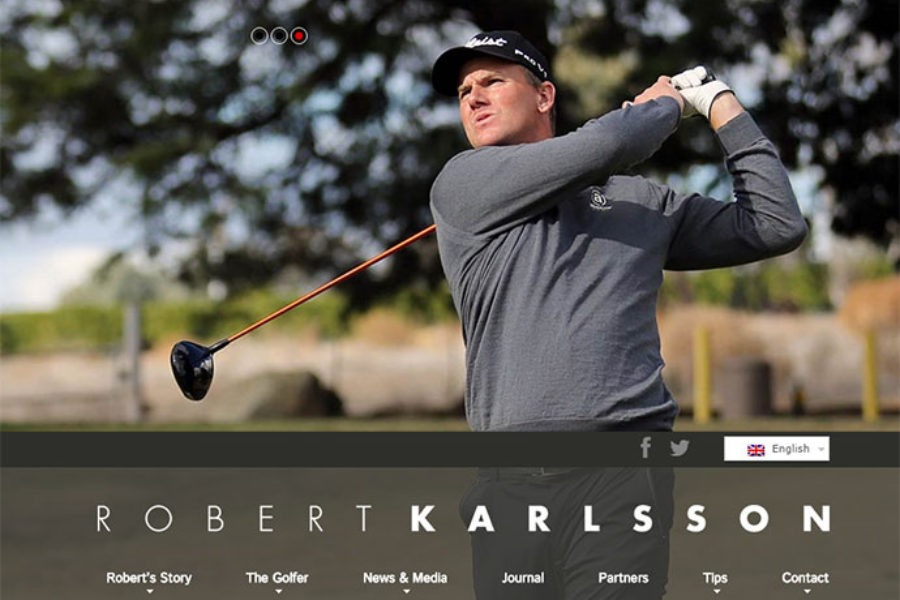 Multilingual WordPress Website Design for Pro Golfer, Robert Karlsson