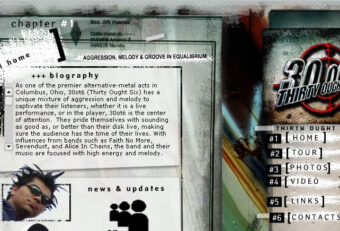 Flash website design for Columbus, Ohio rock band musicians.
