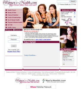 vBulletin forum website design for women's health community.