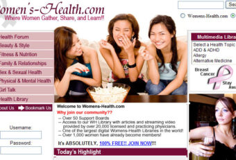 vBulletin forum website design for women's health community.