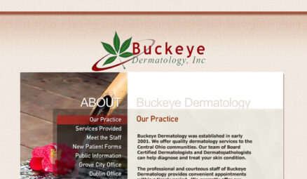 Flash website design for Dublin and Grove City Ohio Dermatology office.