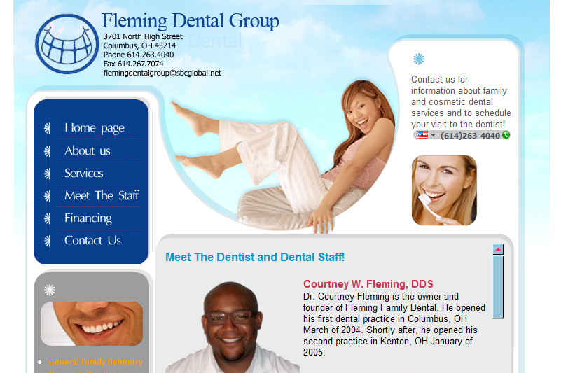 Website design for Columbus, Ohio dental office.