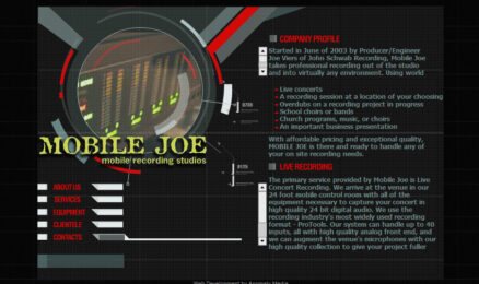 Flash website design for Columbus, Ohio mobile recording studio.