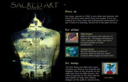 Flash website design for Columbus, Ohio tattoo studio.