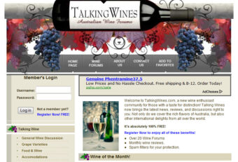 vBulletin forum website design for wine community.