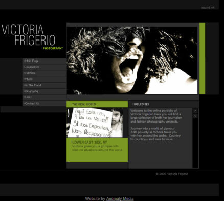 Flash website design for New York photojournalist and photographer.