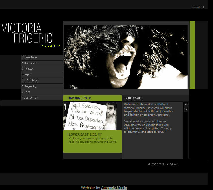 Flash website design for New York photojournalist and photographer.