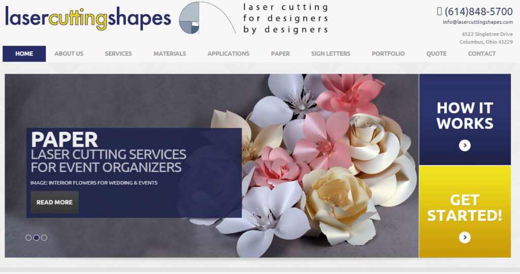 WordPress Website Design for Laser Cutting Shapes